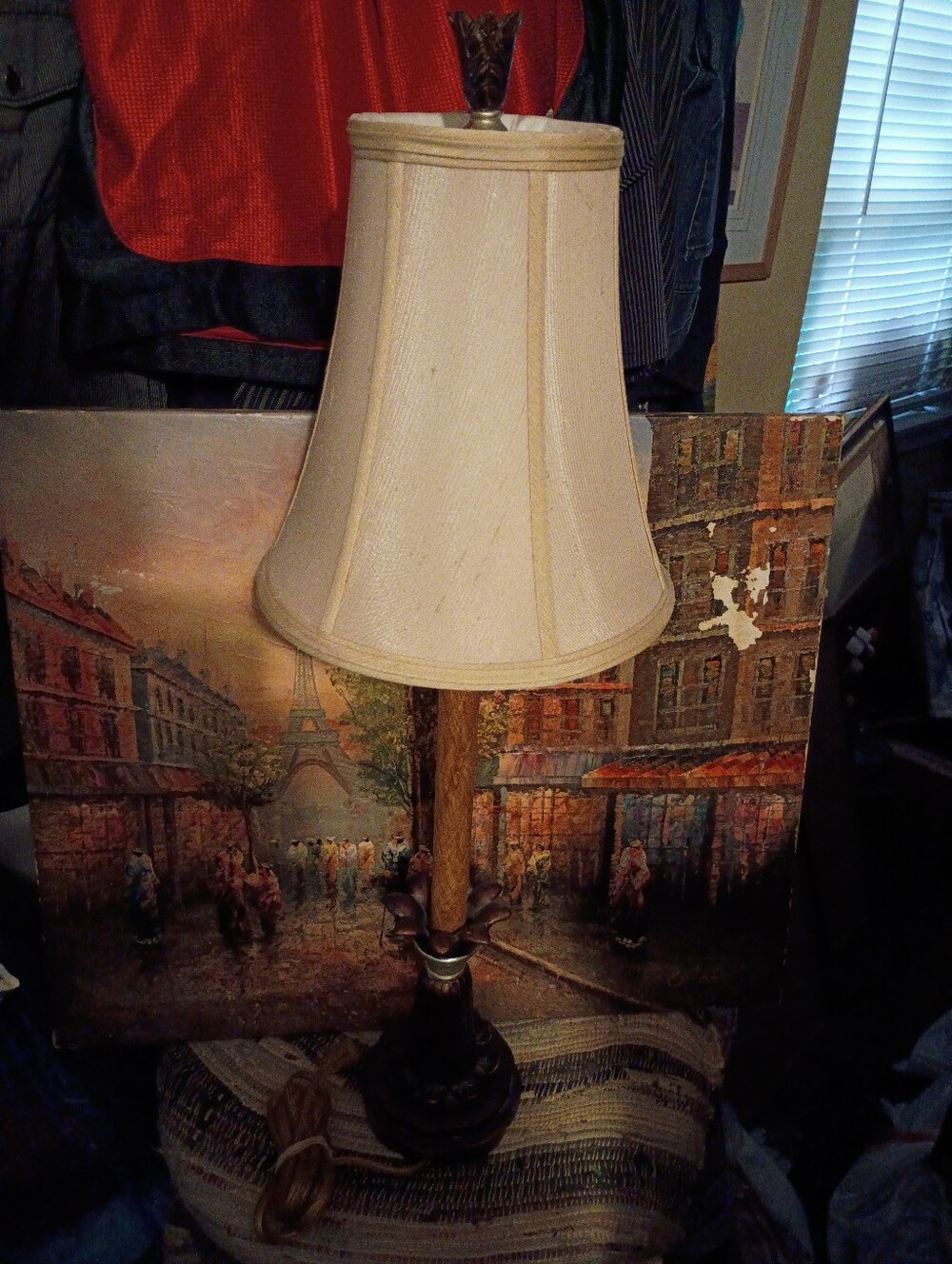 Vintage-Hollywood Regency 🌴 Fantasy Style Brown and Copper Table Lamp 🛋️